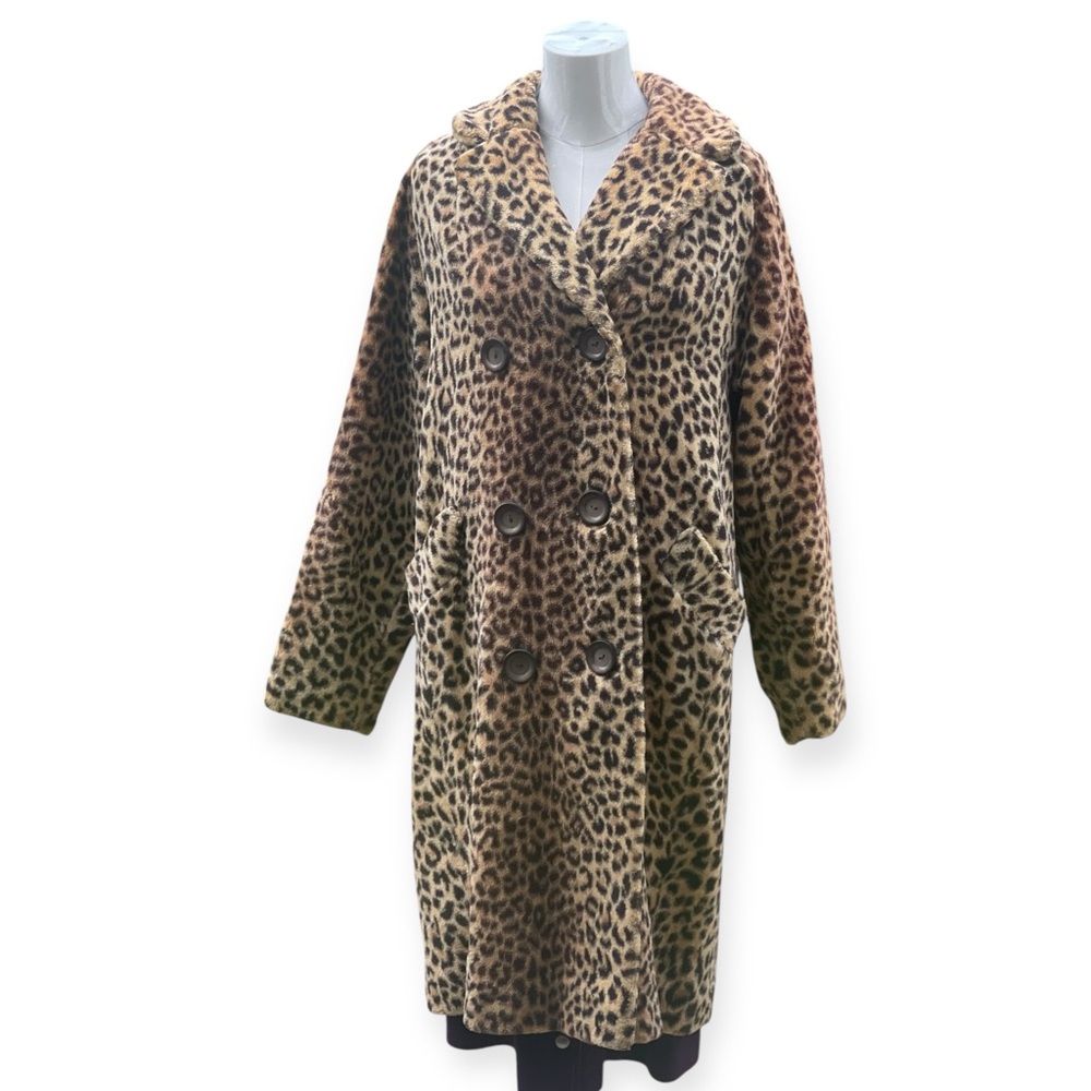 SOLD VTG Mid Century 50s 60s Leopard Print Women's Coat - Picture 6 of 13